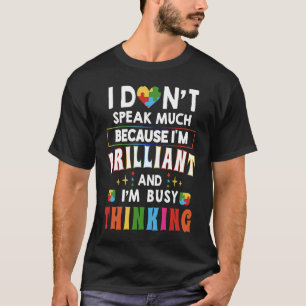 Camiseta Eu Não Falo Muito Brilhante Autismo Autista Awaren