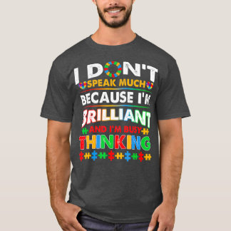 Camiseta Eu Não Falo Muito Brilhante Autismo Meninos Autist