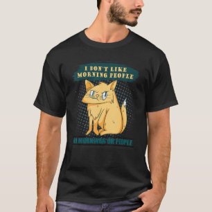 Camiseta Eu não gosto de Pessoas de manhã iradas Gato ruim