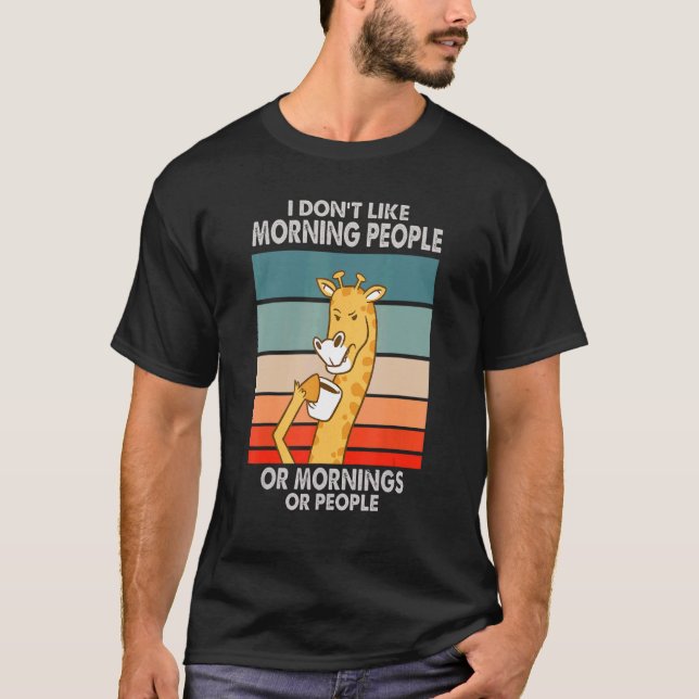 Camiseta Eu não gosto de Pessoas de manhã, manhãs ou Pessoa (Frente)