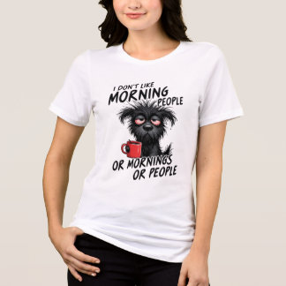 Camiseta Eu Não Gosto de Pessoas Matutinas - Cão Cansado e