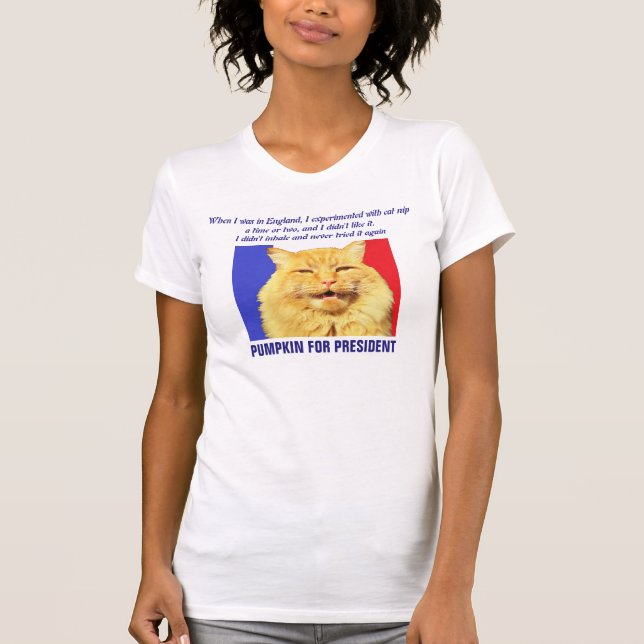 Camiseta Eu não inalei - Abóbora para presidente (Frente)