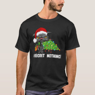 Camiseta Eu Não Me Arrependo De Nada Gato Entediado Chapéu