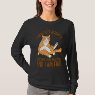 Camiseta Eu não me comportei um dia Solteiro em meu gato da