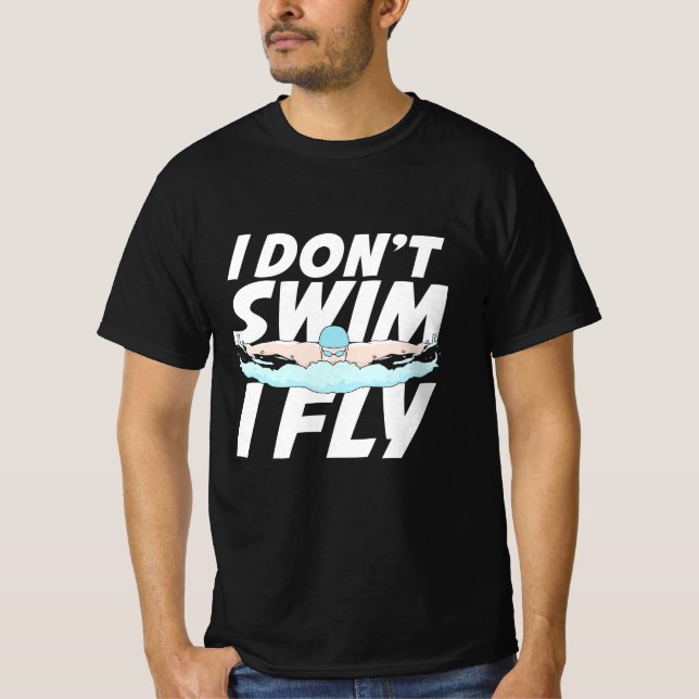 Camiseta Eu Não Natação Eu Voo (Frente)