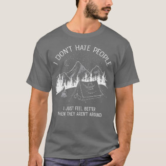 Camiseta Eu não odeio Pessoas Eu adoro acampar design