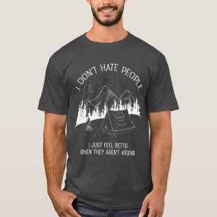 Camiseta Eu não odeio Pessoas Eu adoro acampar design