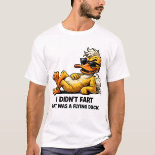Camiseta Eu não peidou, era um pato voador, pato engraçado 