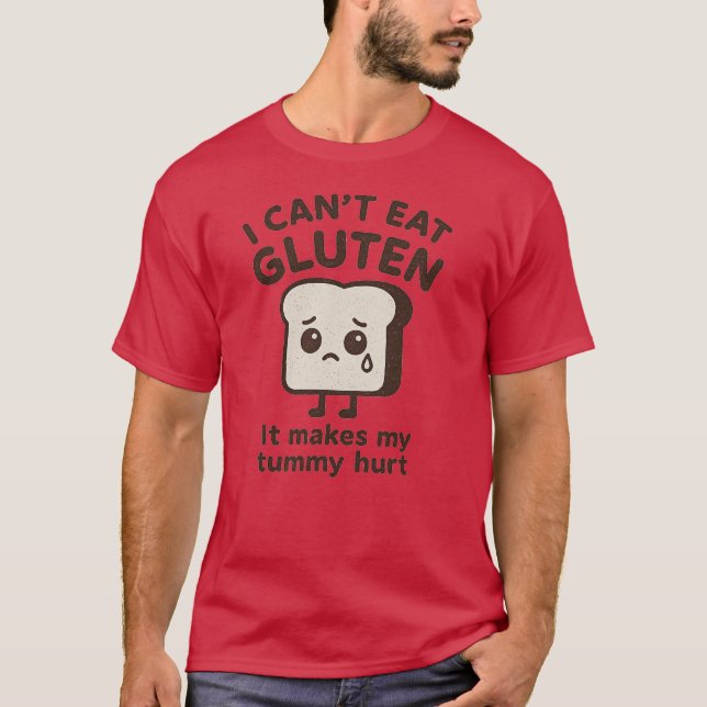 Camiseta Eu não posso comer Gluten, isso faz meu polegar do (Frente)