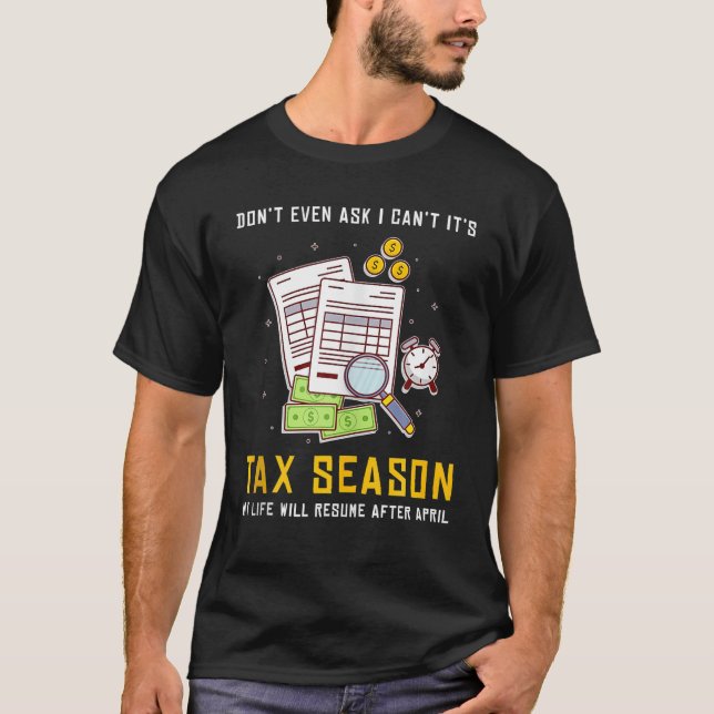 Camiseta Eu não posso, é imposto do dia do imposto (Frente)