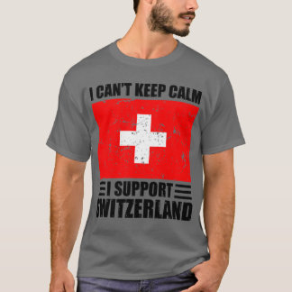 Camiseta Eu não posso ficar calmo Eu apoio a suiça Futebol 