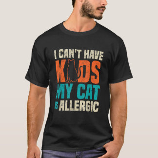 Camiseta Eu não posso ter filhos meu gato é alérgico Gato L