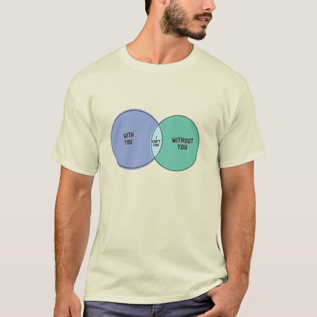 Camiseta Eu não posso viver sem você com seu próprio diagra (Frente)