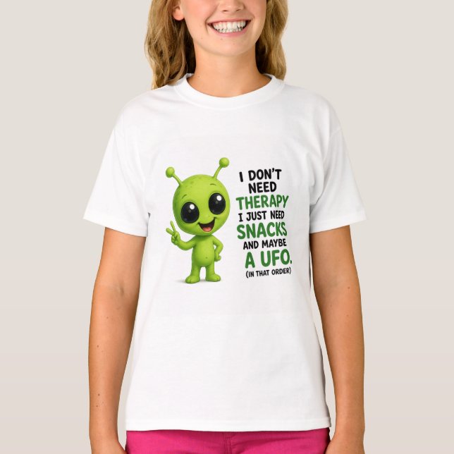 Camiseta Eu Não Preciso de Terapia Eu Preciso de Lanches De (Frente)