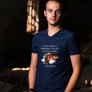 Camiseta Eu não preciso de um Marinho Namorados Homem Azul