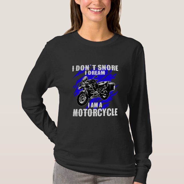 Camiseta eu não ronco eu sonho que eu sou uma motocicleta (Frente)
