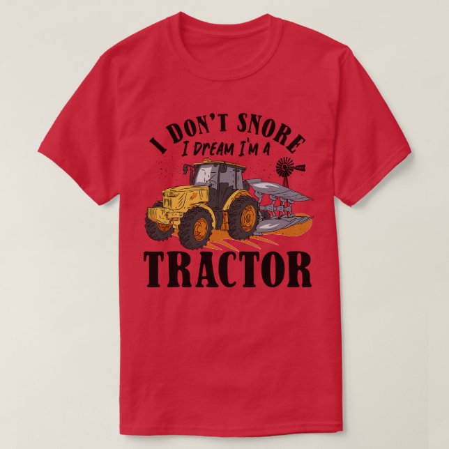 Camiseta Eu não ronco sonho sou um trator 1 (Frente do Design)