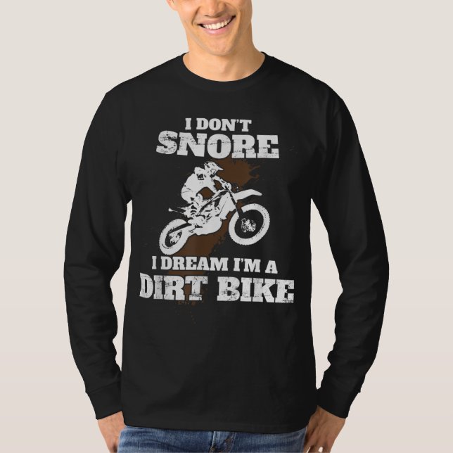 Camiseta Eu não ronco sonho sou uma moto-motocross Gi (Frente)