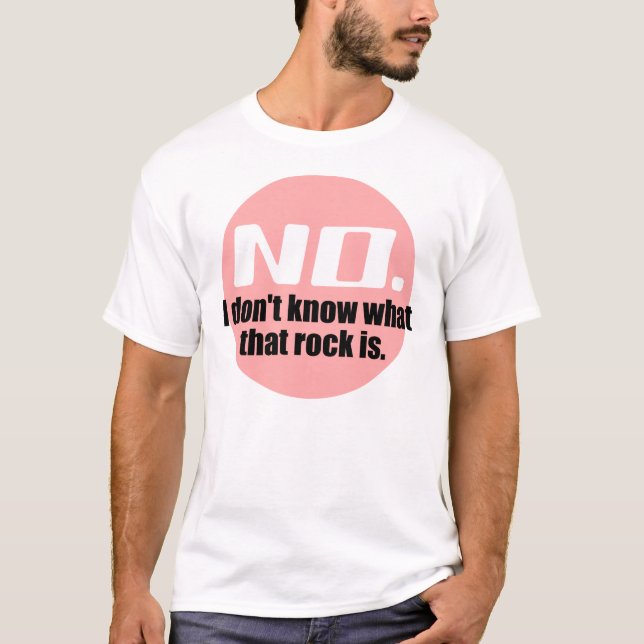 Camiseta Eu Não Sei Que Rocha É (Rosa) (Frente)