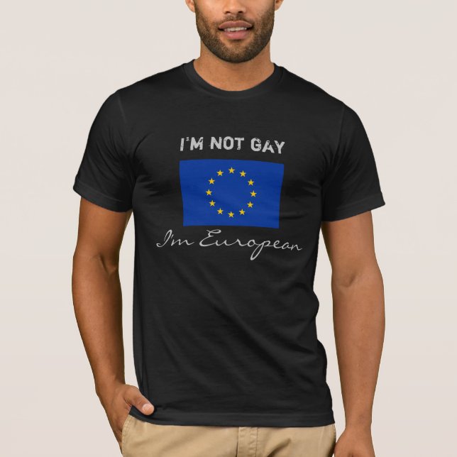 Camiseta Eu não sou alegre, mim sou europeu (Frente)