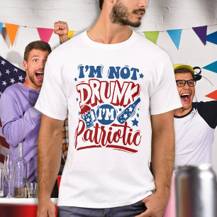 Camiseta Eu não sou Bebado eu sou Patriótico Engraçado 4 de