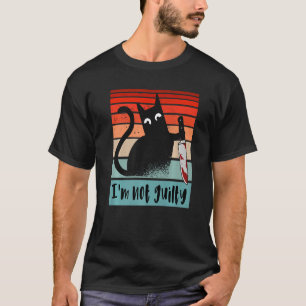 Camiseta Eu não sou culpado Gato Inocente com Dia das Bruxa