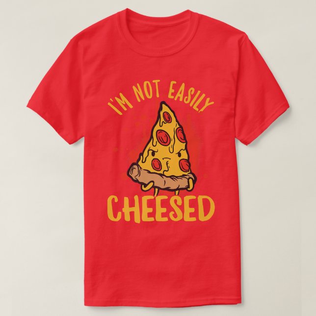 Camiseta Eu não sou Fácil de Queijo Pizza Pun Premium (Frente do Design)