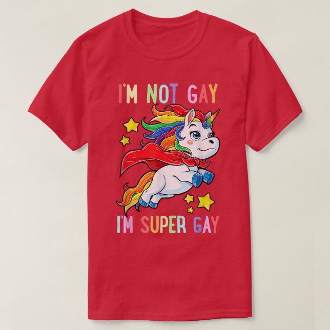 Camiseta Eu não sou Gay sou um sinalizador de orgulho LGBT  (Frente do Design)