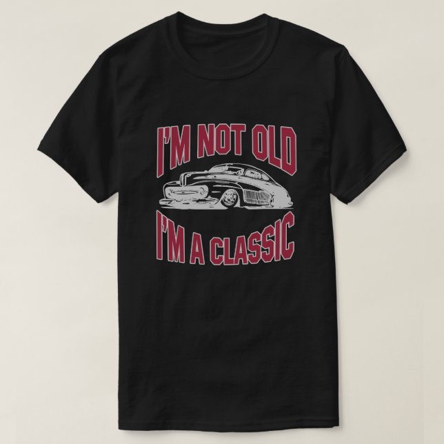 Camiseta Eu não sou idoso mim sou uma velha escola clássica (Frente do Design)