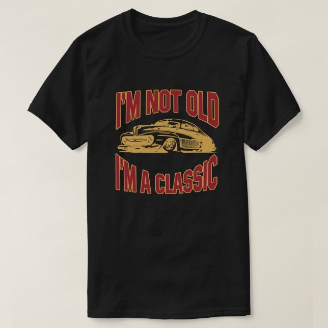 Camiseta Eu não sou idoso mim sou uma velha escola clássica (Frente do Design)