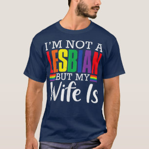 Camiseta Eu não sou lésbica, mas minha esposa é engraçada L