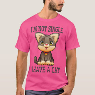 Camiseta Eu Não Sou Solteiro Eu Tenho Um Design De Gato