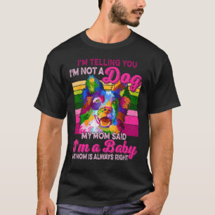 Camiseta Eu não sou um cão, sou um bebezinho Colorida Borde