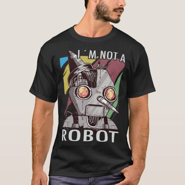 Camiseta Eu não sou um Hacktivismo Robô para Hacker (Frente)