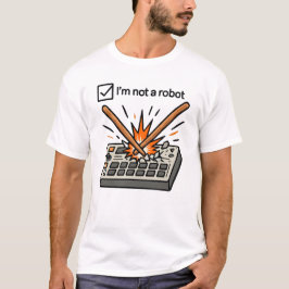 Camiseta Eu não sou um robô (BATERISTA)