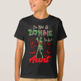 Camiseta Eu não sou um Zombie. Sou uma tia Halloween.