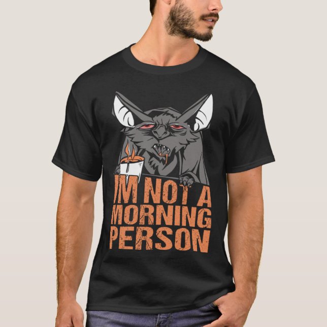 Camiseta Eu não sou uma pessoa matinal Morcego Abóbora de H (Frente)