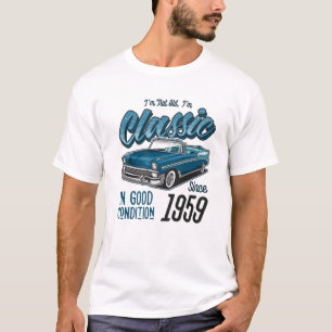 Camiseta Eu não sou velho, sou Nascer clássico de carro de