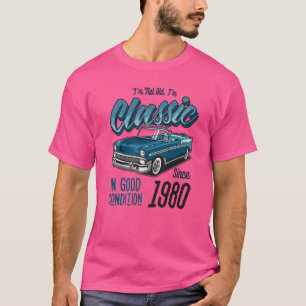 Camiseta Eu não sou velho, sou Nascer clássico de carro de