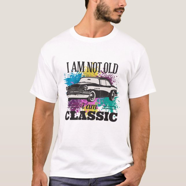 Camiseta Eu não sou velho, sou salpicos de cor picante (Frente)