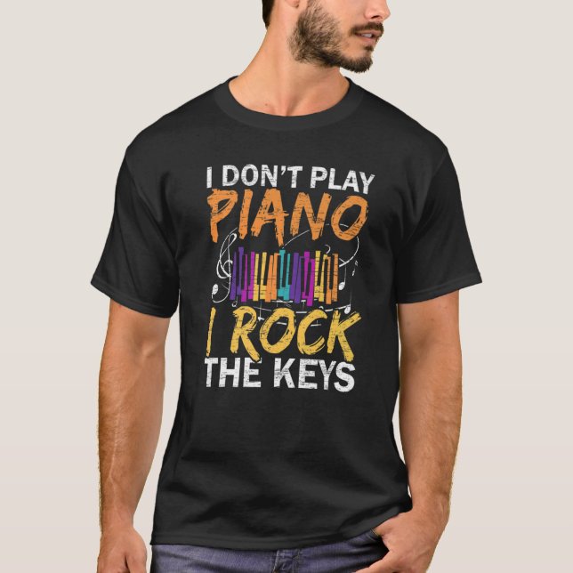 Camiseta Eu não toco piano eu balanço as chaves pianistas m (Frente)