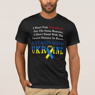 Camiseta Eu não voto republicano, eu fico com UCRÂNIA T-Sh