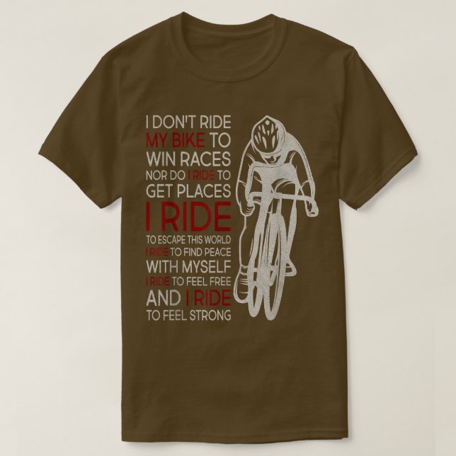 Camiseta Eu não vou andar de bicicleta para ganhar rastos (Frente do Design)