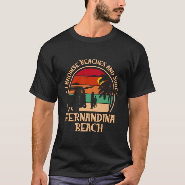 Camiseta Eu Navego Em Praias E Surf Fernandina Surfing (Frente)