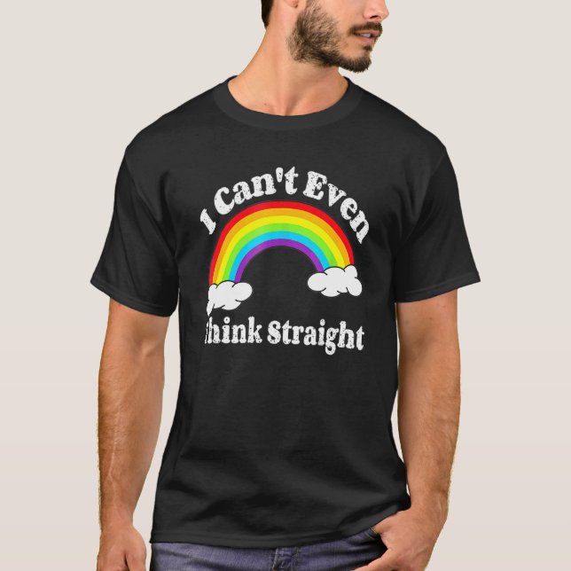 Camiseta Eu Nem Consigo Pensar Hetero Mês De Lgbt (Frente)