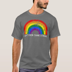 Camiseta Eu Nem Consigo Pensar No Hetero Rainbow Lgbtq Dire