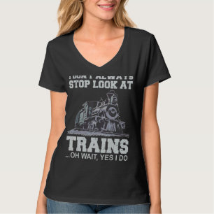 Camiseta Eu nem sempre paro de olhar para o trem