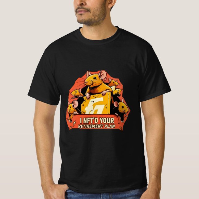 Camiseta Eu NFT do seu plano de aposentadoria - ratos cript (Frente)