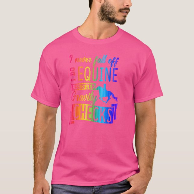 Camiseta Eu Nunca Caio Eu Faço Verificações de Gravidade As (Frente)