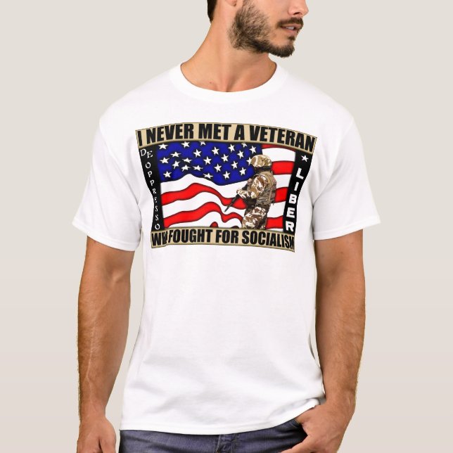 Camiseta Eu nunca encontrei um veterano que lutasse pelo (Frente)